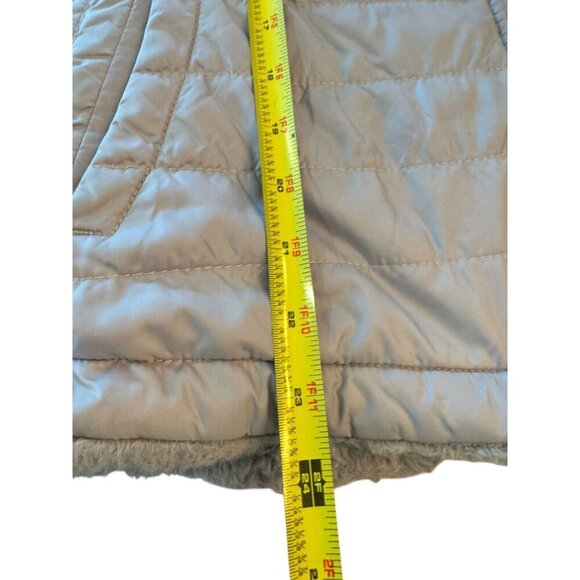 Nicole Miller Original Reversible Quilted Faux‎ Fur Vest Gray Size S/M Zipper - Picture 7 of 9